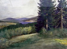 Aquarell: Blick v. Polsterberg